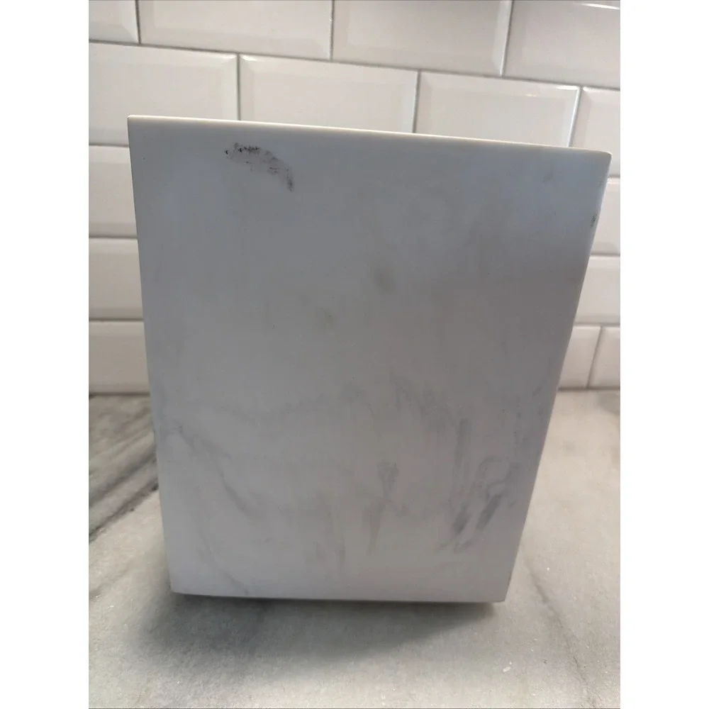 Kassatex Marmol Bathroom Waste Basket Marble Look Heavy 995